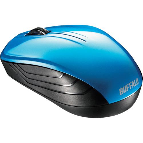 ■BUFFALO 無線 BlueLED 3ボタン スタンダードマウス ブルー〔品番:BSMBW107BL〕【4170664:0】[店頭受取不可]