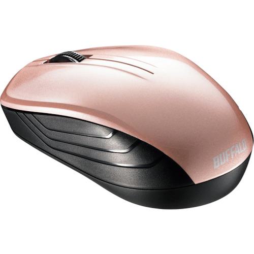■BUFFALO 無線 BlueLED 3ボタン スタンダードマウス ベージュピンク〔品番:BSMBW107BP〕【4170671:0】[店頭受取不可]