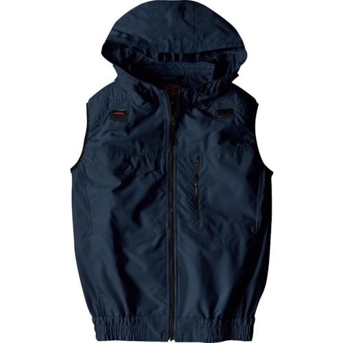 ■HOOH 快適ウェア フルハーネス対応冷感フードベスト 4L ネイビー〔品番:V55594L1〕【4197412:0】[送料別途見積り][掲外取寄][店頭受取..