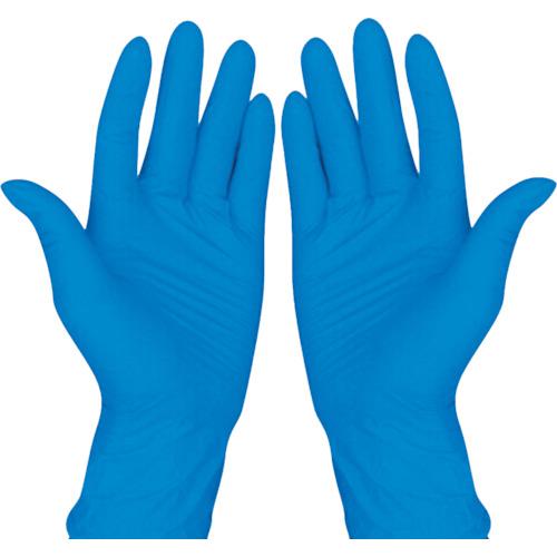 ■セーフラン ニトリル使い捨て手袋粉無し Lサイズ(幅約103-112mm) 厚さ約0.10mm(指先) ブルー 1ケース10箱〔品番:J2450CL〕