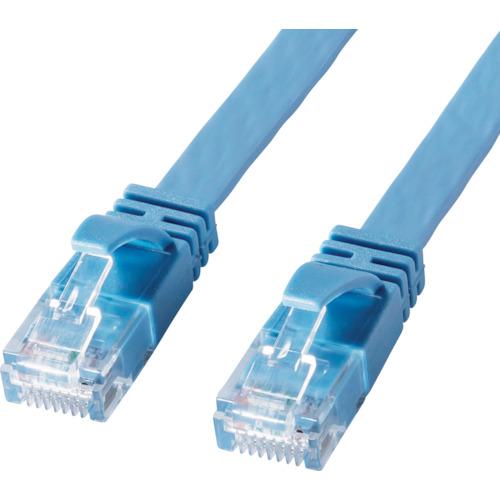 ■SANWA カテゴリ6AフラットLANケーブル〔品番:KBFL6AL20BL〕【4220671:0】[送料別途見積り][掲外取寄][店頭受取不可]