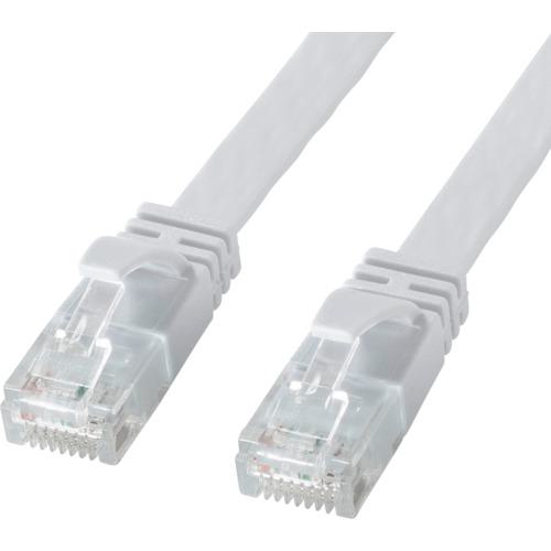 ■SANWA カテゴリ6AフラットLANケーブル〔品番:KBFL6AL15W〕【4223974:0】[送料別途見積り][掲外取寄][店頭受取不可]