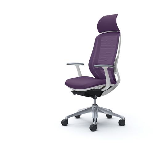 ■OKAMURA シルフィー固定肘 背メッシュEXハイ ホワイトボディ ハンガー無 ランバー有 アルミ脚〔品番:C64ABZFMP0〕【4254938:0】[送料別途見積り][法人・事業所限定][外直送][店頭受取不可]