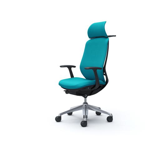 ■OKAMURA シルフィー固定肘 背クッションEXハイ ブラックボディ ハンガー有 ランバー無 アルミ脚〔品番..