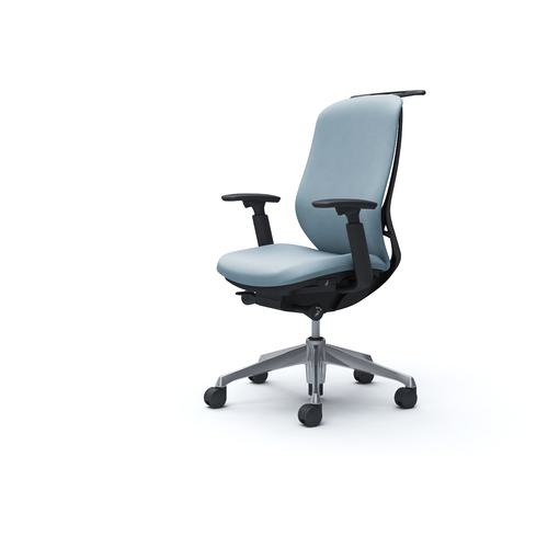 ■OKAMURA シルフィー 可動肘 背クッション ハイ ブラックボディ ハンガー有 ランバー無 アルミ脚〔品番..