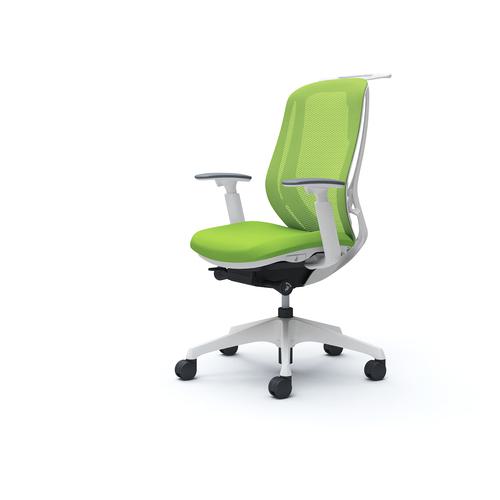 ■OKAMURA シルフィー 可動肘 背メッシュ ハイ ホワイトボディ ハンガー有 ランバー無 樹脂脚〔品番:C686XWFMP5〕【4270699:0】[送料別途見積り][法人・事業所限定][外直送][店頭受取不可]