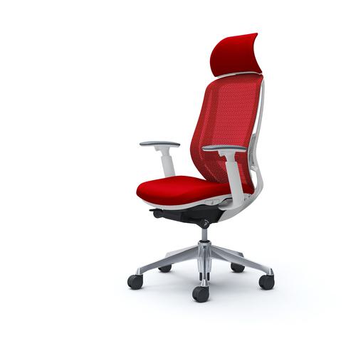 ■OKAMURA シルフィー可動肘 背メッシュEXハイ ホワイトボディ ハンガー無 ランバー有 アルミ脚〔品番:C68ABZFMP9〕【4272241:0】[送料別途見積り][法人・事業所限定][外直送][店頭受取不可](3)