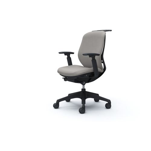 ■OKAMURA シルフィー 可動肘 背クッション ロー ブラックボディ ハンガー有 ランバー無 樹脂脚〔品番:C684XRFSG3〕【4272393:0】[送料別途見積り][法人・事業所限定][外直送][店頭受取不可](3)