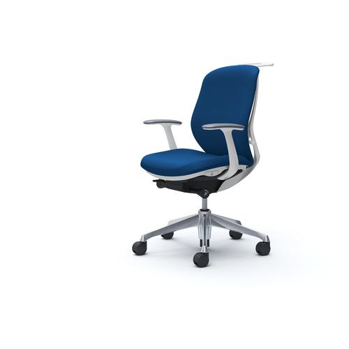 ■OKAMURA シルフィー 固定肘 背クッション ロー ホワイトボディ ハンガー有 ランバー無 アルミ脚〔品番:C644BWFSF3〕【4273994:0】[送料別途見積り][法人・事業所限定][外直送][店頭受取不可](3)