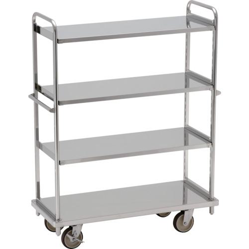 ■テックサス オールステンレス棚台車 1220×505 SUSφ150ウレタン車 板棚3段〔品番:TD1250DST3〕【4275022:0】[法人・事業所限定][外直送元][店頭受取不可]