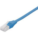 ■BUFFALO ツメの折れないLANケーブル カテゴリー6 ストレート フラット 0.5m ブルー〔品番:BSLS6FU05BL2〕【4282614:0】[送...