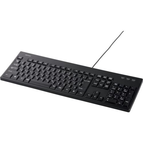 ■BUFFALO USB接続 有線スタンダードキーボード 丸洗い対応モデル ブラック〔品番:BSKBU12BK〕【4285800:0】[店頭受取不可]