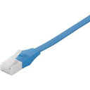 ■BUFFALO Cat6A ツメの折れないLANケーブル フラット ストレート 0.5m ブルー〔品番:BSLS6AFU05BL〕【4305318:0】[送料...