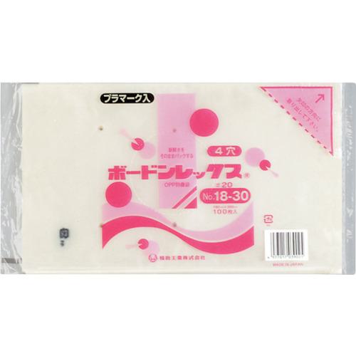 ■福助 ボードンレックス#20NO.18-30 4穴プラ 100枚入《60袋入》〔品番:0451827〕【4323573×60:0】[送料別途見積り][掲外取寄][店頭受取不可](3)