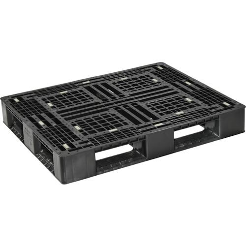 ■NPC プラスチックパレットFA-1109RR 片面四方差し 黒〔品番:FA1109RR〕【4328323:0】[法人・事業所限定][外直送元][店頭受取不可]