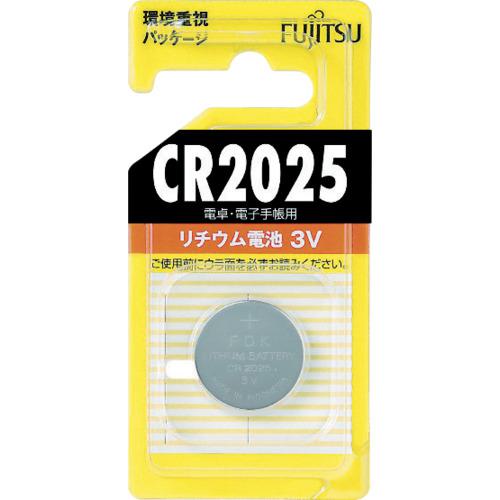 ■FDK リチウムコイン電池 CR2025 (1個=1PK)〔品番:CR2025CBN〕【4400496:0】[店頭受取不可]