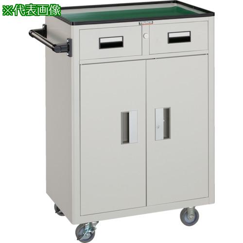 ■TRUSCO ツールワゴン 600X400XH880 引出・扉付 ホワイト〔品番:NTS503NW〕【4408403:0】[直送DS][店頭受取不可]