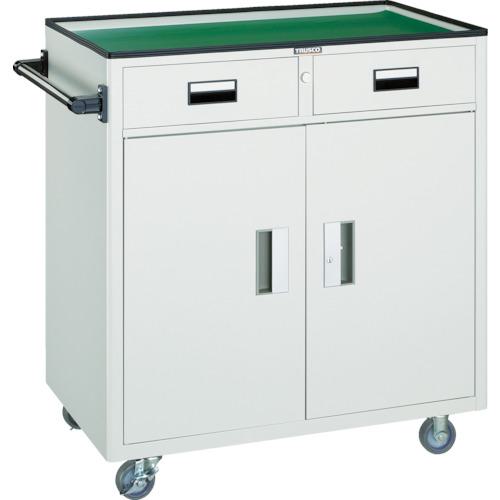 ■TRUSCO ツールワゴン 800X500XH880 引出・扉付 ホワイト〔品番:NTS504NW〕【4408420:0】[直送DS][店頭受取不可]