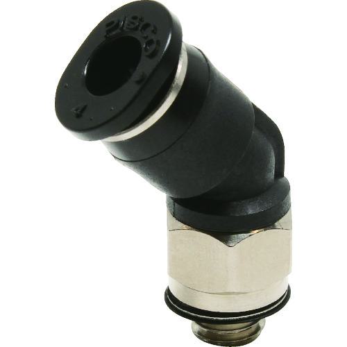 ■PISCO チューブフィッティングミニ 45°エルボ φ4 接続口径M5×0.8〔品番:PLH4M5M〕【4427483:0】[店頭受取不可]