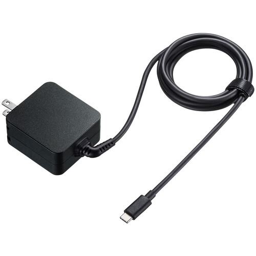 ■SANWA USB Power Delivery対応AC充電器(PD65W・TypeCケーブル一体型)〔品番:ACAPD76BK〕【4468818:0】[法人...