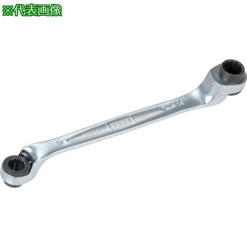 ■TONE 両頭ラチェットめがねレンチ 75度 対辺寸法14x17全長245mm〔品番:RM75A1417〕【4472675:0】[店頭受取不可]