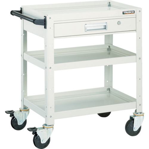■TRUSCO ツールワゴン バーディワゴン 600X400 引出付 ホワイト〔品番:BDW763VW〕【4501454:0】[直送DS][店頭受取不可]