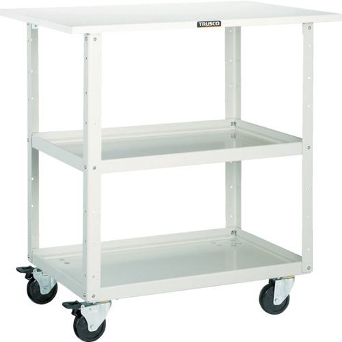 ■TRUSCO ツールワゴン イーグルワゴン 750×500×H900 天板付 4輪自在 ホワイト〔品番:EGW972TJW〕【4502329:0】[直送DS][店頭受取不可]