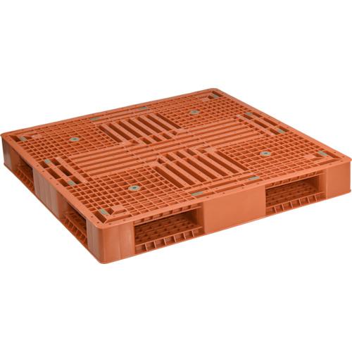 ■NPC プラスチックパレットFMー1111 両面4方差し ブラウン〔品番:FM1111〕【4525076:0】[法人・事業所限定][外直送元][店頭受取不可]