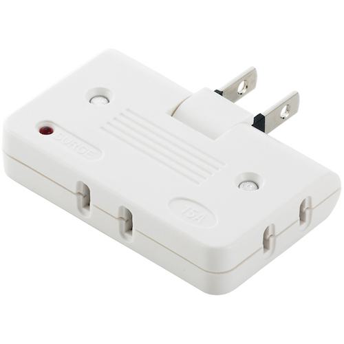 ■BUFFALO トリプルタップ 雷サージ防止付き ホワイト〔品番:BSTAPD02WH〕