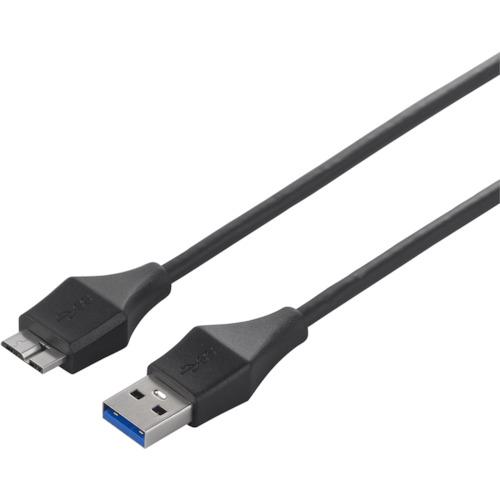 ■BUFFALO USB3.0 A to microB スリムケーブル 1.5m ブラック〔品番:BSUAMBSU315BK〕【4528229:0】[送料別途見積り][掲外取寄][店頭受取不可]