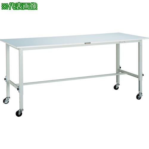 ■TRUSCO 軽荷重作業台高さ調節式(80kg)AEM型 1800X750XH719~1019 φ75キャスター付 ホワイト色〔品番:SAEM1800C75W〕【4546857:0】[法人・事業所限定][直送元][店頭受取不可]