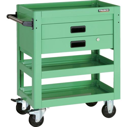 ■TRUSCO ツールワゴン ドルフィン 600X400 2段引出 ヤンググリーン〔品番:DLWS763XYG〕【4547730:0】[直送DS][店頭受取不可]