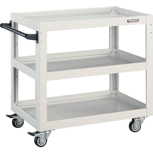 ■TRUSCO ツールワゴン ドルフィン 750×500 4輪自在 ウレタン車輪 ホワイト〔品番:DLWS773UJW〕【4547772:0】[直送DS][店頭受取不可]