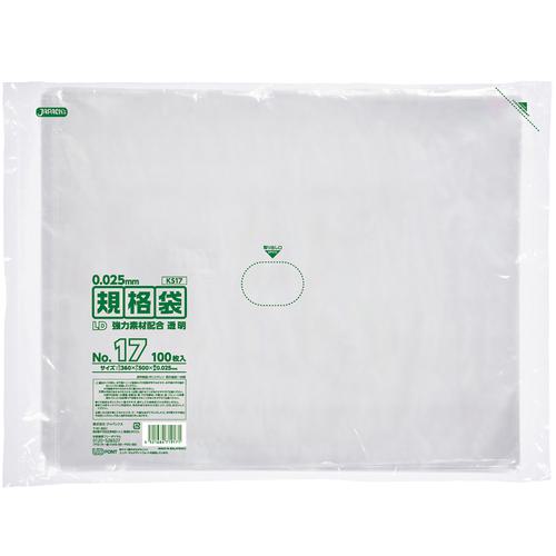 ■ジャパックス LD規格袋 No.17 100枚 透明 厚み0.025mm《15冊入》〔品番:KS17〕【4576234×15:0】[送料別途見積り][掲外取寄][店頭受取不可]