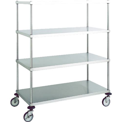 ■Canyon ステンレス製ワゴン(ボルトレスタイプ) C4型 ソリッドカート 均等積載量50kg 間口1220×奥行460×高さ1540mm〔品番:C4CS4612〕【4581709:0】[法人・事業所限定][直送元][店頭受取不可]