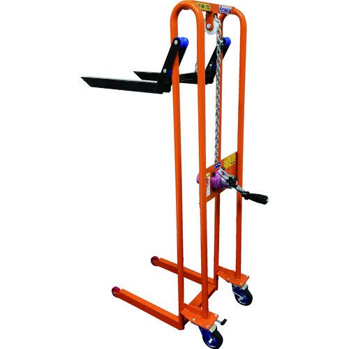 ■KSK フォーク式リフター キャリーリフト 後車輪自在ストッパー付 均等荷重150kg ハンドル回転数40回〔品番:CLA150〕【4583817:0】[送料別途見積り][法人・事業所限定][直送][店頭受取不可]