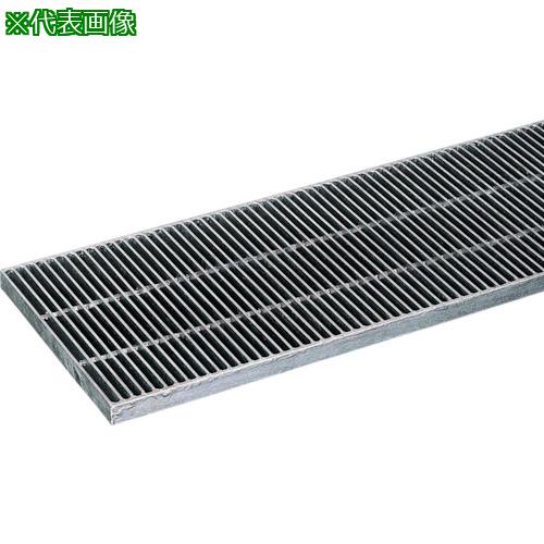 ■奥岡 スチール製 側溝用 グレーチング 本体幅100×高さ25 細目 プレーン〔品番:OKGP31025〕【4584133:0..