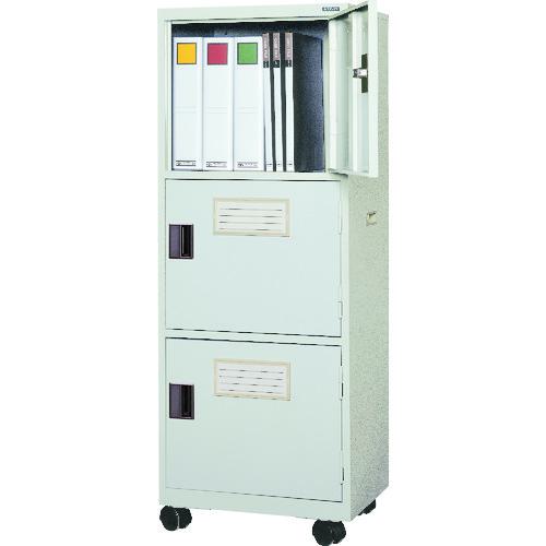 ■光葉 キャスター付保管庫“フリーボックス” 450×350×1188 3マス〔品番:IC43〕【4587383:0】[法人・事業..