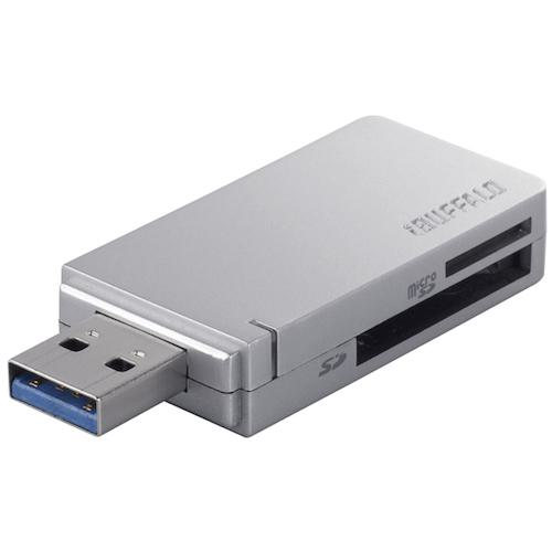 《メーカー》（株）バッファロー《品番》BSCR26TU3SV《特長》●USB3.0対応なので高精細の写真データや動画を高速で転送できます。●2メディア認識可能でメディア間のコピーが可能です。●TurboPCEX付きで、最大12倍速の超高速転送が可能になりました。●スティックタイプなので、持ち運びが楽ラクです。●使いたいときにさっと使えます。《用途》《仕様》《仕様2》《原産国（名称）》非公開《材質／仕上》《セット内容／付属品》《注意》《JANコード》4950190352679《本体質量》15.0gバッファロー　高速カードリーダー／ライター　USB3．0＆ターボPC　EX対応モデル　シルバー〔品番：BSCR26TU3SV〕[注番:4594831][本体質量：15.0g]《包装時基本サイズ：172.00×111.00×23.00》〔包装時質量：0.05kg〕分類》オフィス・住設用品》OA用品》メモリ☆納期情報：取寄管理コード(006) メーカー直送品 (欠品の場合有り)