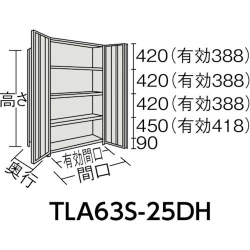 ■TRUSCO 軽中量棚150型 両開扉付棚900×300×H1800 5段〔品番:TLA63K25DH〕【4636317:0】[法人・事業所限定][直送元][店頭受取不可] [2]