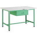 ■TRUSCO 軽荷重作業台(300kg)AE型 900X600XH740 1段引出付 ヤンググリーン色〔品番:AE0960F1YG〕【4666747:0】[法...