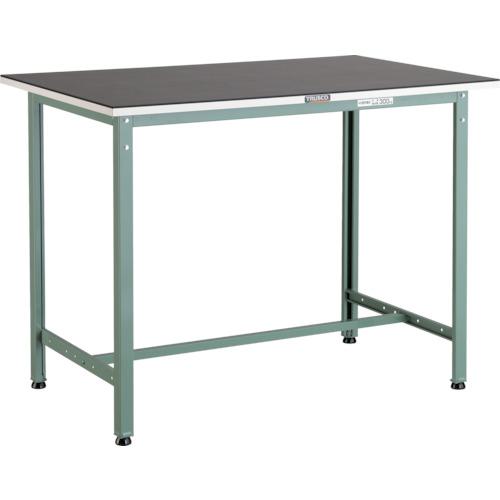 ■TRUSCO 軽荷重立作業台(300kg)HAE型 1200X600XH905 ゴムマット張り グリーン色〔品番:HAE1260G5〕【46..