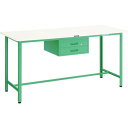 ■TRUSCO 軽荷重立作業台(300kg)HAE型 1800X900XH900 2段引出付 ヤンググリーン色〔品番:HAE1809F2YG〕【4669754:...