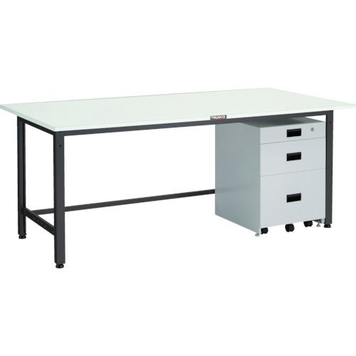 ■TRUSCO 軽荷重作業台(400kg)LEW型 1800X750XH740 3段キャビネット付 ダークグレー色〔品番:LEWR1800UDK111〕【4671333:0】[法人・事業所限定][直送元][店頭受取不可]