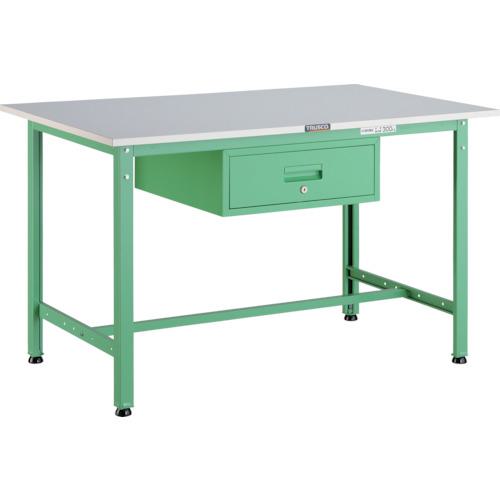 ■TRUSCO 軽荷重作業台(300kg)AE型 1200X750XH740 1段引出付 ヤンググリーン色〔品番:RAE1200F1YG〕【4671783:0】[法人・事業所限定][直送元][店頭受取不可]