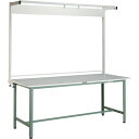 ■TRUSCO 軽荷重作業台(300kg)AE型 1800X750XH1948(全高) ツールハンガー付 グリーン色〔品番:RAE1800THN〕【467208...