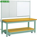 ■TRUSCO 重荷重作業台移動式(3000kg)TWC型 1500X750XH1740(全高) 前パネル付 グリーン色〔品番:RTWC1500P1〕【4672...