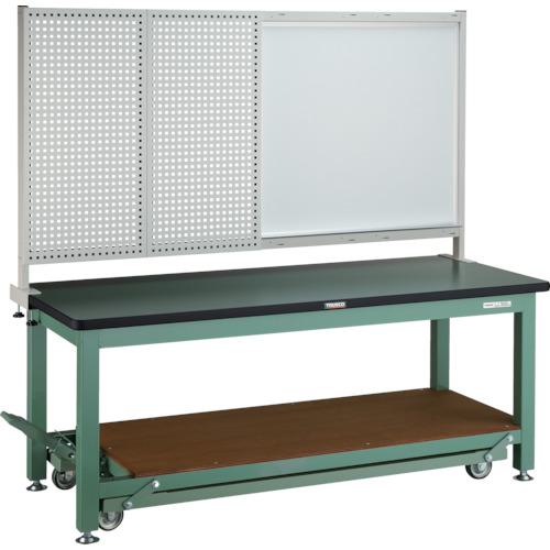 ■TRUSCO 重荷重作業台移動式(3000kg)TWC型 1800X750XH1740(全高) 前パネル付 グリーン色〔品番:RTWC1800P1〕【4672747:0】[法人・事業所限定][直送元][店頭受取不可]
