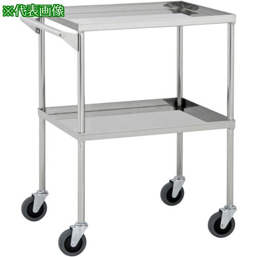 ■米澤 ステンレスワゴン 2段 自在キャスター付き 間口750mm 奥行450mm 高さ836mm〔品番:SUS201B〕【467..