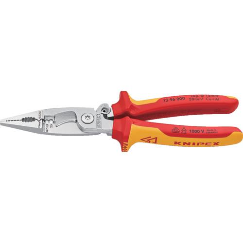 ■KNIPEX 1396-200 絶縁エレクトロプライヤー(スプリング付)〔品番:1396200〕【4715756:0】[店頭受取不可] 1